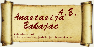 Anastasija Bakajac vizit kartica